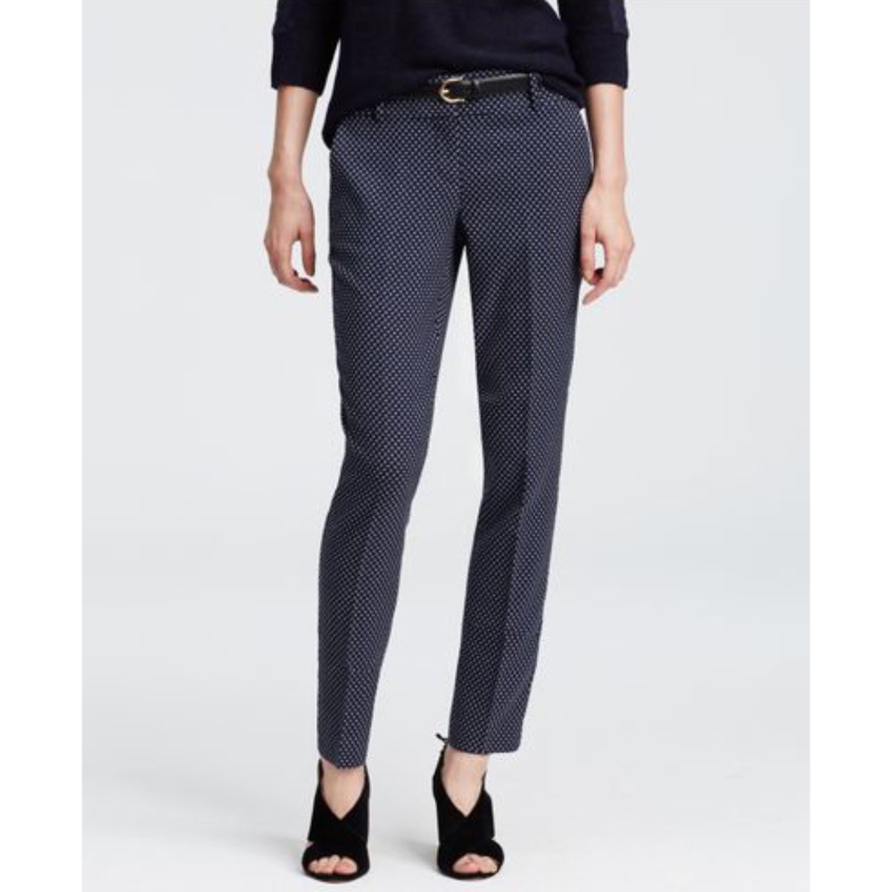 Ann Taylor Devin Geo Jacquard Ankle Pants 6P